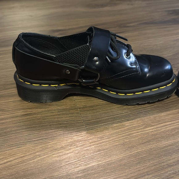 Dr. Martens Leather Fulmar Leather Harness Black Strap Derby Loafer M 4 W 6 - Picture 7 of 8